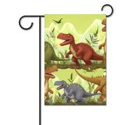 Bandiera da giardino estiva piccola bandiera da cortile per esterni 30,5 x 45,7 cm bandiera a doppia faccia per casa dinosauri bandiera di benvenuto stagionale bandiera per casa vacanza bandiera per