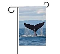 Bandiera da giardino estiva piccola bandiera da cortile per esterni 30,5 x 45,7 cm bandiera a doppia faccia per casa coda di balena bandiera di benvenuto stagionale bandiera per casa vacanza bandiera