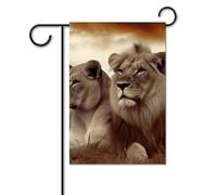 Bandiera da giardino estiva piccola bandiera da cortile per esterni 30,5 x 45,7 cm bandiera a doppia faccia per casa leone africano e leonessa bandiera di benvenuto stagionale bandiera per casa