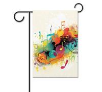 Bandiera da giardino estiva piccola bandiera da cortile per esterni 30,5 x 45,7 cm bandiera a doppia faccia per casa a tema musica astratta bandiera di benvenuto stagionale bandiera per casa vacanza