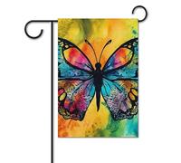 Bandiera da giardino estiva piccola bandiera da cortile per esterni 30,5 x 45,7 cm bandiera a doppia faccia per casa farfalla tie dye bandiera di benvenuto stagionale bandiera per casa vacanza