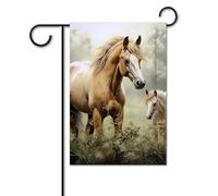 Bandiera da giardino estiva piccola bandiera da cortile per esterni 30,5 x 45,7 cm bandiera doppia faccia per casa animali dipinti ricamati cavalli bandiera di benvenuto stagionale fattoria bandiera