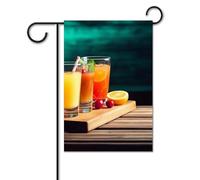 Bandiera da giardino estiva piccola bandiera da cortile per esterni 30,5 x 45,7 cm bandiera doppia faccia casa succo sul bordo di legno bandiera di benvenuto stagionale bandiera per casa vacanza
