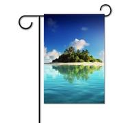 Bandiera da giardino estiva piccola bandiera da cortile per esterni 30,5 x 45,7 cm doppia bandiera per casa bella isola nel mare bandiera di benvenuto stagionale fattoria vacanza bandiera per la casa