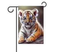 Bandiera da giardino estiva piccola bandiera da cortile per esterni 30,5 x 45,7 cm doppia bandiera per casa tigre carina bandiera di benvenuto stagionale bandiera per casa vacanza bandiera per casa