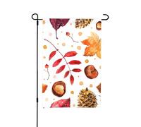 Bandiera da giardino estivo bifacciale da esterno, foglia botanica autunnale, 12x18 pollici