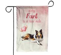 Bandiera Da Giardino Every Fart Is Love Note Collie Guilty Face Happy Collie Dog Lover Bandiera Verticale Lavabile Bandiere Decorative Colori Vivaci Garden Flag Per Esterno Festival 30X45CM