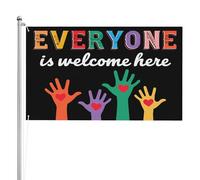 Bandiera Da Giardino Everyone Is Welcome Here Kindness Diversity Equity And Inclusion Bandiere Decorative Premium Bandiera Da Cortile Impermeabile Bandiera Verticale Per Feste Festival 90X150CM