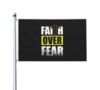 Bandiera Da Giardino Faith Over Fear Garden Flag Durevole Bandiera Da Cortile Colore Vivido Bandiere Decorative Per Esterno Festival Feste 90X152CM