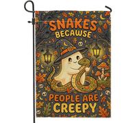 Bandiera da giardino fantasma, fantasiosa lanterna a serpente giocoso per Halloween, arancione, su entrambi i lati, bandiere decorative per esterni, portico, prato, patio, terrazza, 30,5 x 45,7 cm