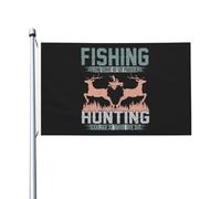 Bandiera Da Giardino Fishing Solves Most Of My Problems Hunting Solves The Rest Bandiera Verticale Durevole Garden Flag Colore Vivido Bandiera Da Cortile Per Esterno Feste Festival 90X152CM