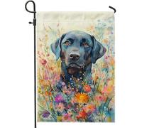 Bandiera da giardino floreale ad acquerello, fiori primaverili colorati per la decorazione della casa all'aperto, bandiera da cortile su entrambi i lati per la decorazione del prato, vivaci accessori