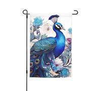 Bandiera da giardino floreale con pavone 30,5 x 45,7 cm su entrambi i lati per primavera estate bandiera decorativa da cortile piccola bandiera stagionale decorazione esterna per vacanze