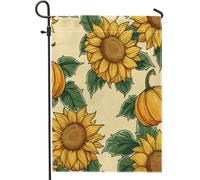 Bandiera da giardino floreale per raccolto autunnale, girasoli, zucche, decorazione per la casa, bandiere per esterni double face, decorazione per prato, 30,5 x 45,7 cm