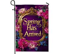 Bandiera da giardino floreale primaverile, fiori di peonia viola, decorazione per la casa e il giardino, bandiera da giardino su entrambi i lati, decorazione stagionale per esterni, 30,5 x 45,7 cm