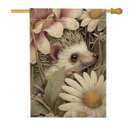 Bandiera da giardino floreale primaverile, riccio beige crisantemo decorazione per la casa e il giardino, bandiera da cortile in iuta su entrambi i lati, decorazione per esterni, 71 x 101 cm