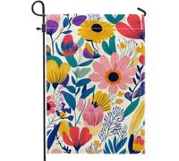 Bandiera da giardino floreale vibrante decorazione da giardino floreale estiva colorata bandiera da cortile a doppia faccia per prato esterno bella decorazione per la casa 30,5 x 45,7 cm