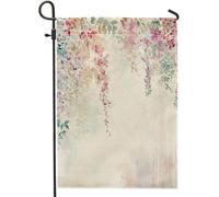 Bandiera Da Giardino Flower Botanical Elegant Spring Natural Aesthetic Watercolors Core Pink Bandiera Da Cortile Verticale Garden Flag Colore Vivido Bandiere Decorative Per Feste 30X45CM