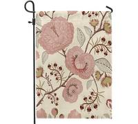 Bandiera Da Giardino Flower Vintage Cottage Core Botanical Euro Rustic Bohemian Spring Classy Beige Bandiere Decorative Verticale Garden Flag Colore Vivido Bandiera Da Cortile Per Feste 30X45CM