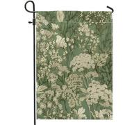 Bandiera Da Giardino Flower Vintage Cottage Core Botanical Euro Rustic Nature Spring Elegant Green Bandiera Da Cortile Resistente Al Sole Garden Flag Durevole Bandiere Decorative Per 30X45CM