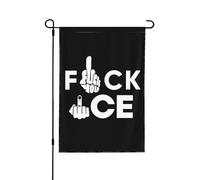 Bandiera da giardino Fuck Ice 12x18, supporto per gli immigrati, rendi l'America grande, cartello da giardino senza supporto, bifacciale