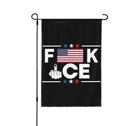 Bandiera da giardino Fuck Ice 12x18, supporto per gli immigrati, rendi l'America grande, cartello da giardino senza supporto, bifacciale