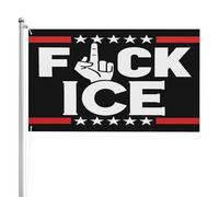 Bandiera da giardino Fuck Ice da 5x8 piedi, divertente, a sostegno degli immigrati, per esterni, a doppia faccia, a 3 strati, decorazione per giardino