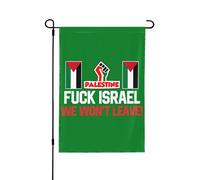 Bandiera da giardino "Fuck Israel" 12x18, cartello di protesta per Gaza gratuito - Solidarietà con la Palestina (no stand)