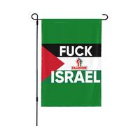 Bandiera da giardino Fuck Israel 12x18 - "Liberate la Palestina, ce ne andremo" (bandiera Save Gaza, bifacciale, senza supporto)