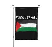 Bandiera da giardino Fuck Israel 28x40 - "Liberate la Palestina, ce ne andremo" - Cartello da giardino, Salvate Gaza, bifacciale, senza supporto