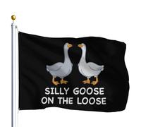 Bandiera Da Giardino Funny Goose Silly Goose On The Loose Garden Flag Antivento Bandiera Da Cortile Lavabile Bandiere Decorative Per Esterno Festival Feste 90X152CM