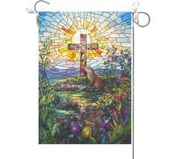 Bandiera Da Giardino Funny Otters Easter Religious Christian Bandiera Da Cortile Durevole Bandiera Verticale Premium Bandiere Decorative Per Esterno Festival Celebrazioni 30X45CM