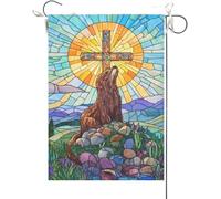 Bandiera Da Giardino Funny Sea Otters Easter Religious Christian Bandiere Decorative Premium Bandiera Verticale Durevole Garden Flag Per Esterno Festival Celebrazioni 30X45CM