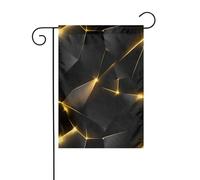 Bandiera da giardino geometrica astratta gialla, nera e chiara, 12x18, verticale, bifacciale, decorazione per esterni per le vacanze in stile fattoria.