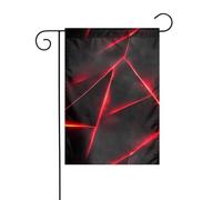 Bandiera da giardino geometrica astratta rossa e nera, 12x18, verticale, bifacciale, decorazione per esterni per la casa colonica.