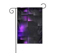 Bandiera da giardino geometrica astratta viola chiaro nera 12x18 verticale bifacciale per decorazioni da esterno per la casa colonica.