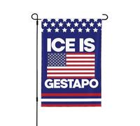 Bandiera da giardino Gestapo Ice 12x18. Il ghiaccio è la bandiera inglese per Gestapo, cartello da giardino, bandiera da casa senza supporto.
