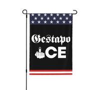 Bandiera da giardino Gestapo Ice 12x18. Il ghiaccio è la bandiera inglese per Gestapo, cartello da giardino, bandiera da casa senza supporto.