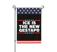 Bandiera da giardino Gestapo Ice 12x18. Il ghiaccio è la bandiera inglese per Gestapo, cartello da giardino, bandiera da casa senza supporto.