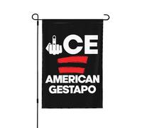 Bandiera da giardino Gestapo Ice 12x18. Il ghiaccio è la parola inglese per Gestapo, cartello da giardino, bandiera da casa senza supporto.