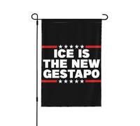 Bandiera da giardino Gestapo Ice 12x18. Il ghiaccio è la parola inglese per Gestapo, cartello da giardino, bandiera da casa senza supporto.