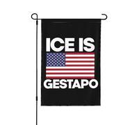 Bandiera da giardino Gestapo Ice 12x18. Il ghiaccio è la parola inglese per Gestapo, cartello da giardino, bandiera da casa senza supporto.