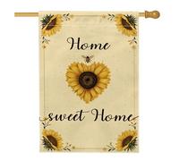 Bandiera da giardino girasole, bandiere floreali gialle per la casa, decorazione esterna double face in iuta per primavera, estate, prato, festa, 71,1 x 101,6 cm