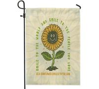 bandiera da giardino girasole carino cartone animato girasole divertente pianta foglie parola bambini arancione verde lino segno decorazione decorazione per la casa decorazione da parete esterno patio