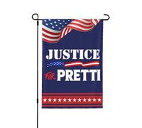 Bandiera da giardino "Giustizia per Alex Pretti" 12x18 cm, con scritta "Ice Out God Bless Pretti", cartello per il giardino/bandiera per la casa, senza asta portabandiera, stampa su entrambi i lati.