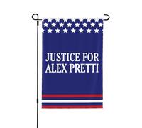 Bandiera da giardino "Giustizia per Alex Pretti" 12x18 cm, con scritta "Ice Out God Bless Pretti", cartello per il giardino/bandiera per la casa, senza asta portabandiera, stampa su entrambi i lati.
