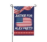 Bandiera da giardino "Giustizia per Alex Pretti" 12x18 cm, con scritta "Ice Out God Bless Pretti", cartello per il giardino/bandiera per la casa, senza asta portabandiera, stampa su entrambi i lati.