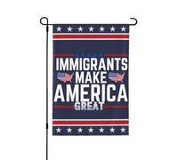 Bandiera da giardino "Gli immigrati rendono grande l'America" 12x18, cartello da giardino "Siamo tutti immigrati", senza supporto.