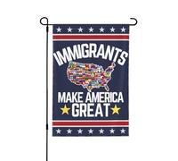 Bandiera da giardino "Gli immigrati rendono grande l'America" 12x18, cartello da giardino "Siamo tutti immigrati", senza supporto.