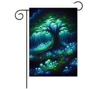 Bandiera da giardino Glowing Tree Magic Mushrooms Fairy Tale Landscape